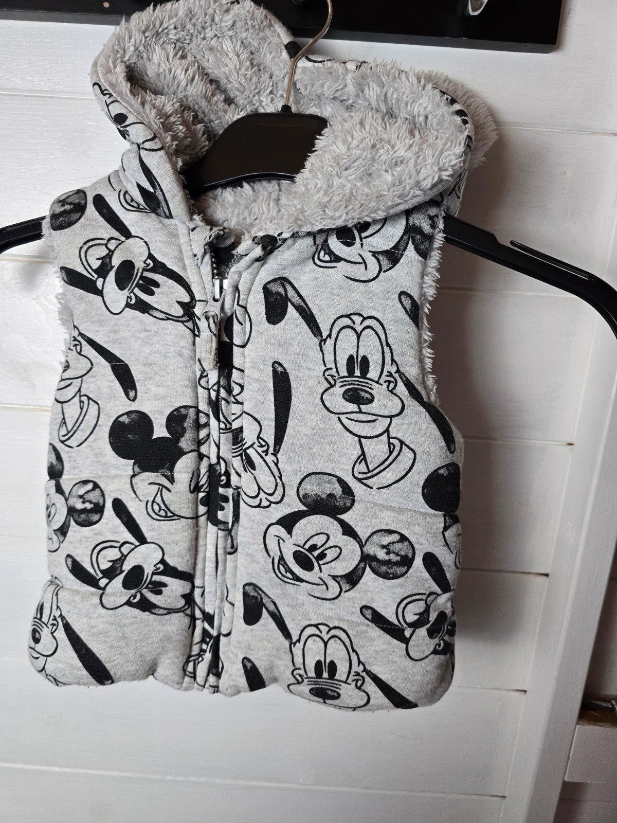 George Disney grey mickey mouse fleeced gillet age 6-9 months