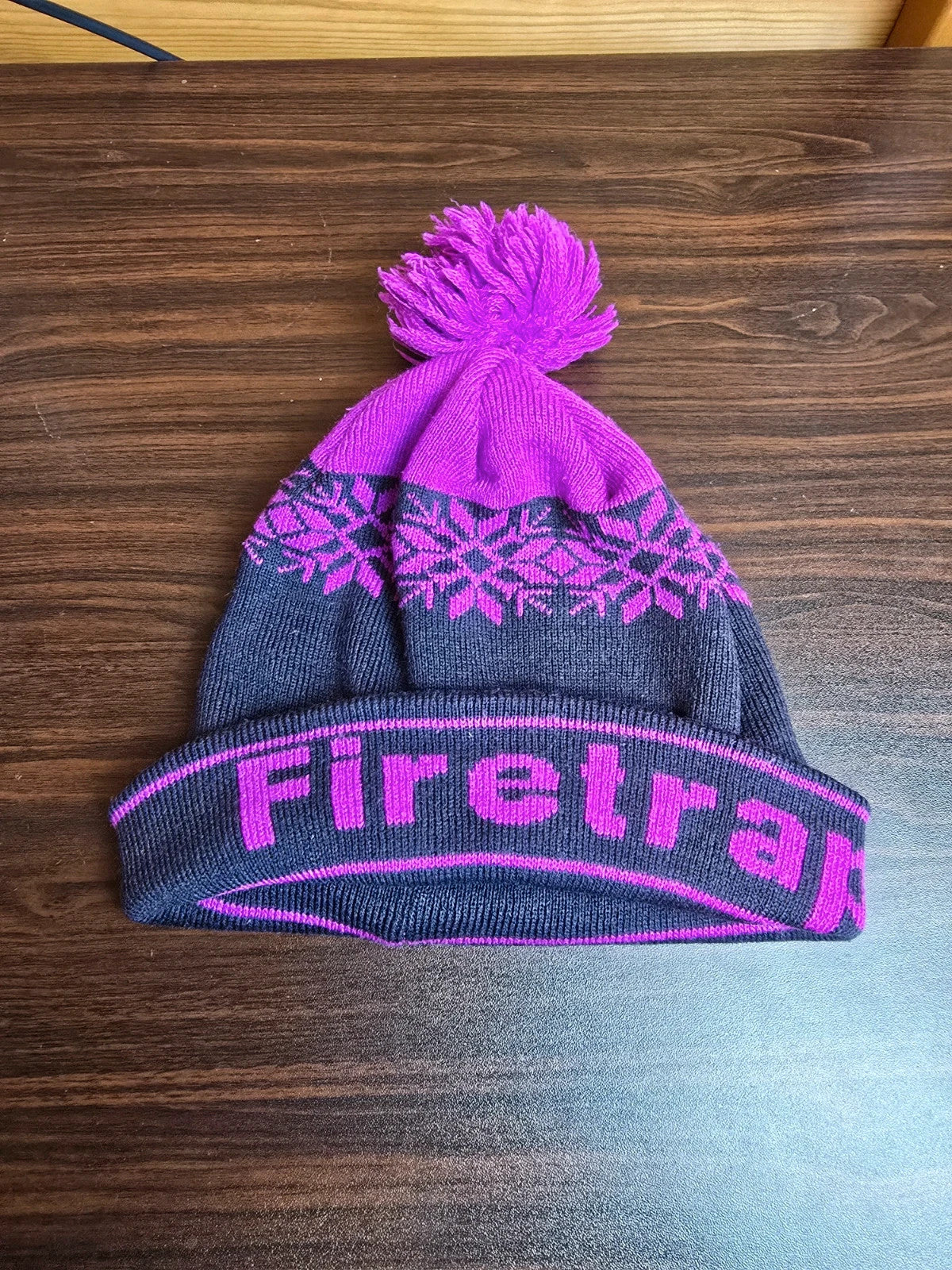 Girls junior  Firetrap purple bobble hat