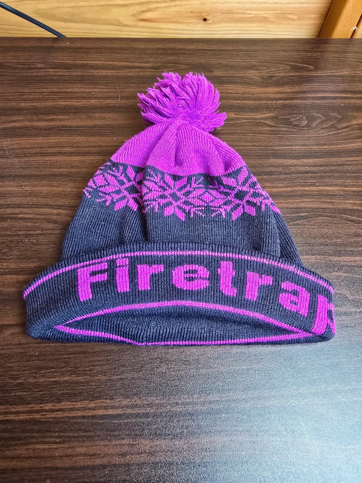 Kids Firetrap purple pom pom hat Junior 