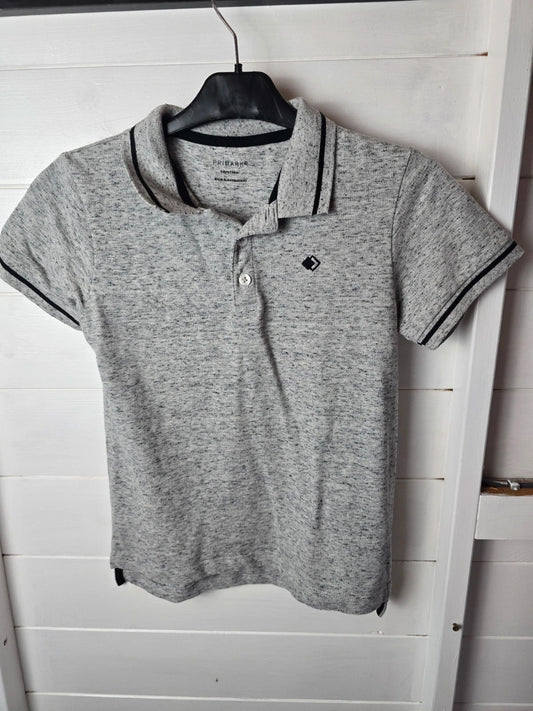 Primark boys grey short sleeved polo top age 8-9years