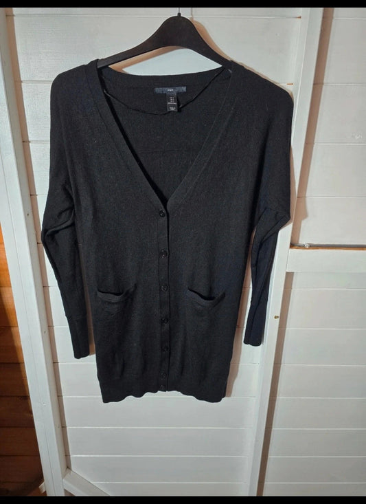 H&M black long sleeved cardigan size small 8-10