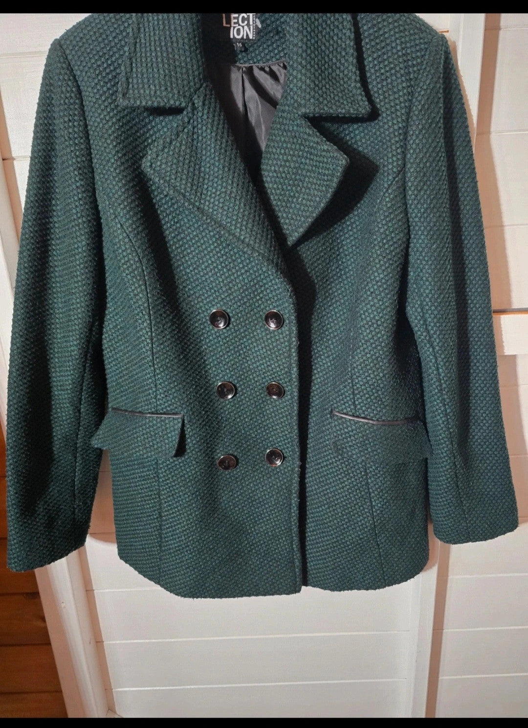 The Collection at Debenhams green knitted long sleeved peacoat size 16