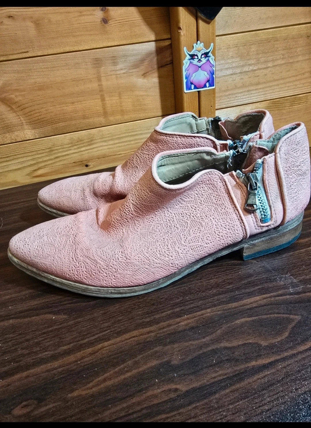 Clarks Narrative coral orange flat ankle boots size 5