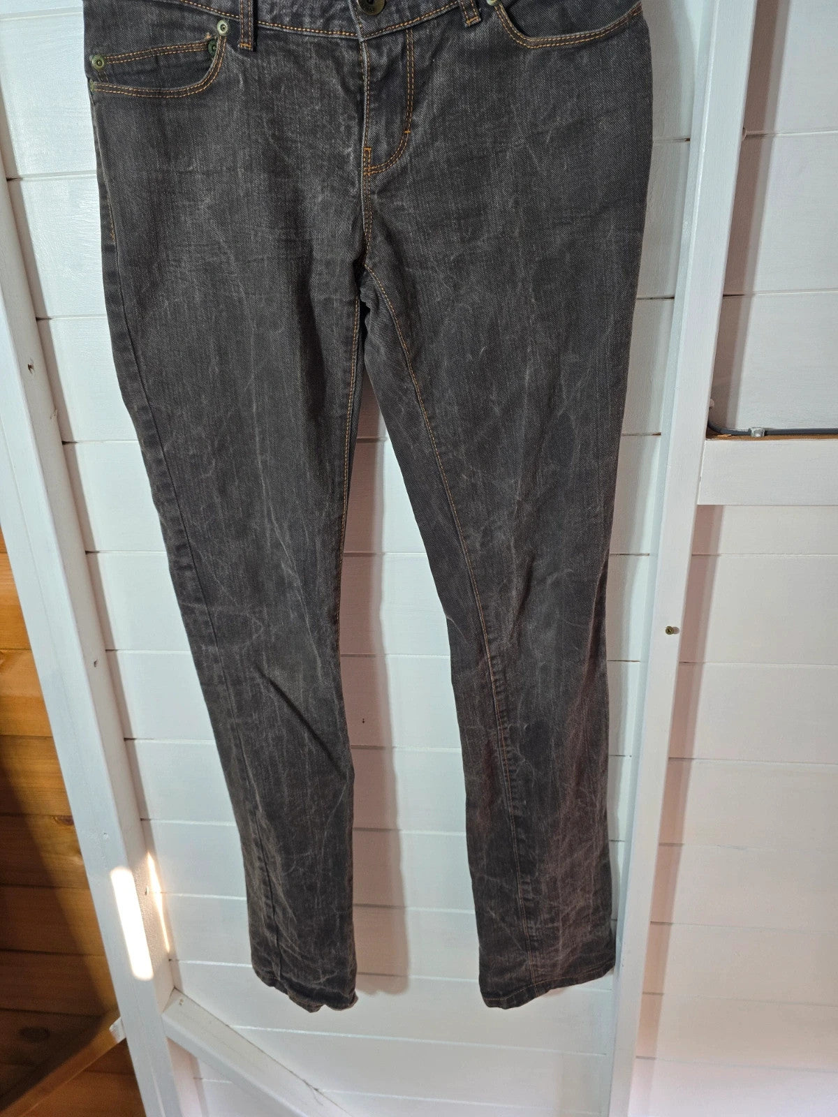 Ladie's All Saints Dreamers grey/black slim leg denim jeans size 28"