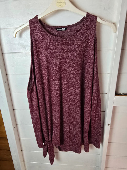 Pep & Co burgundy red cold shoulder long sleeved top size 8