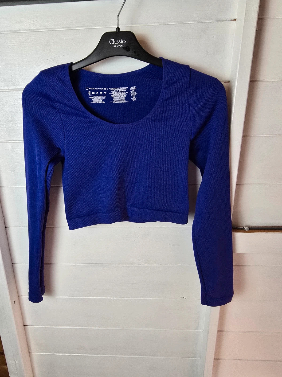 Primark purple long sleeved crop top size 10/12