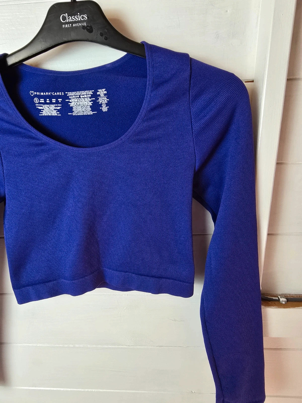 Primark purple long sleeved crop top size 10/12