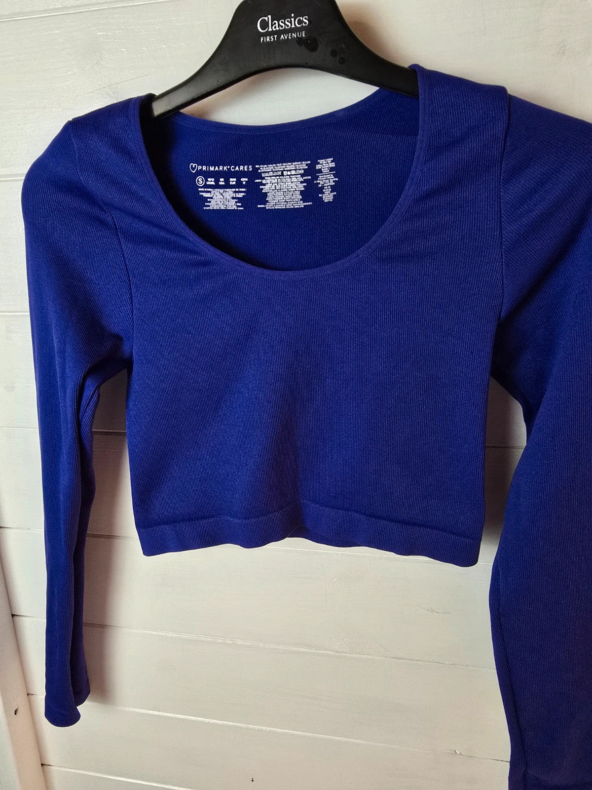 Primark purple long sleeved crop top size 10/12