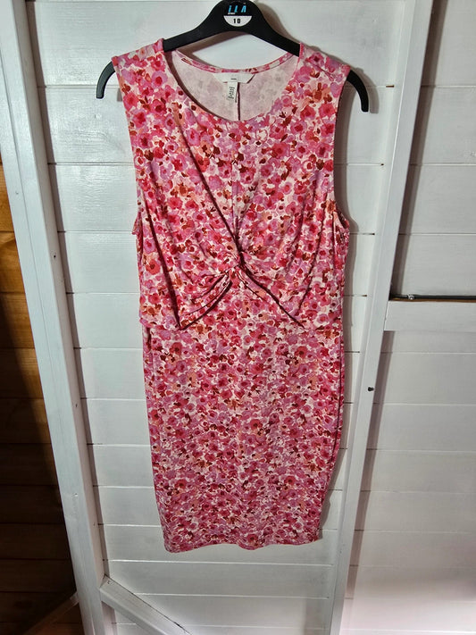 H&M Mama pink floral sleeveless dress Size Med UK 10-12