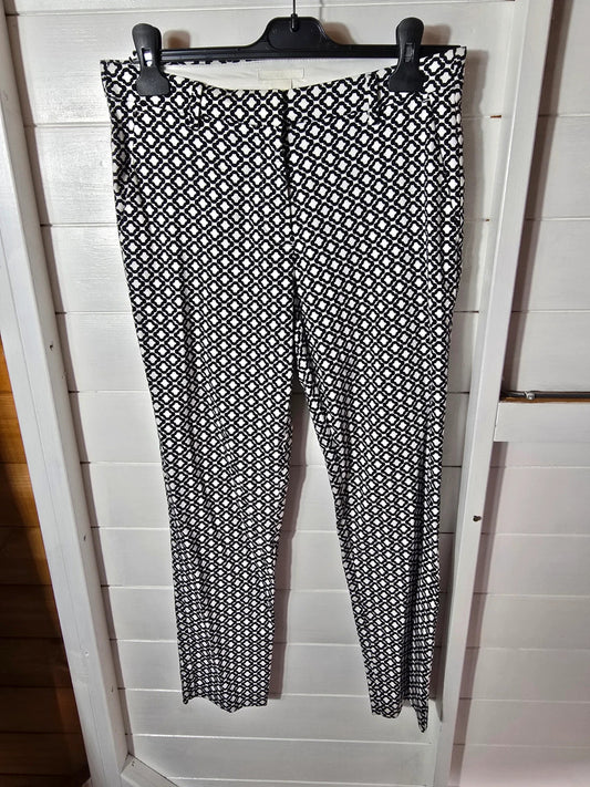 H&M black & white patterned skinny trousers size 8