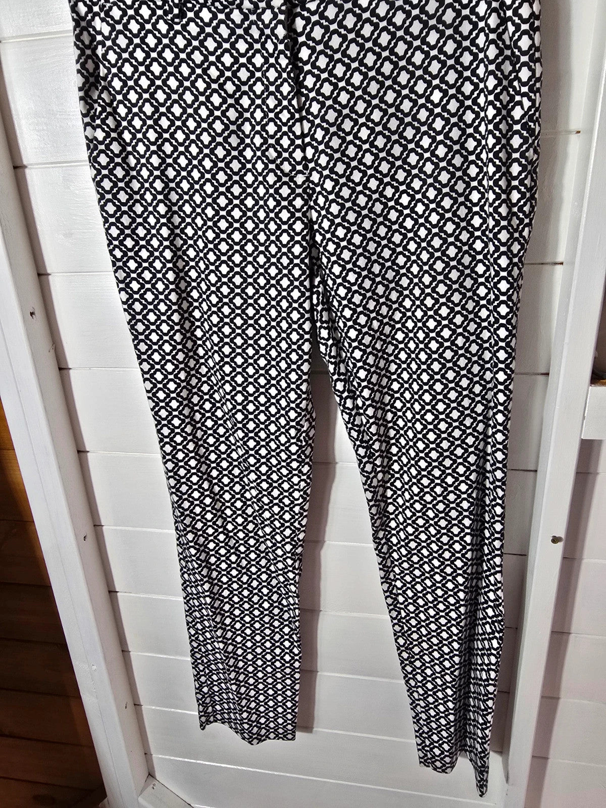 H&M black & white patterned skinny trousers size 8