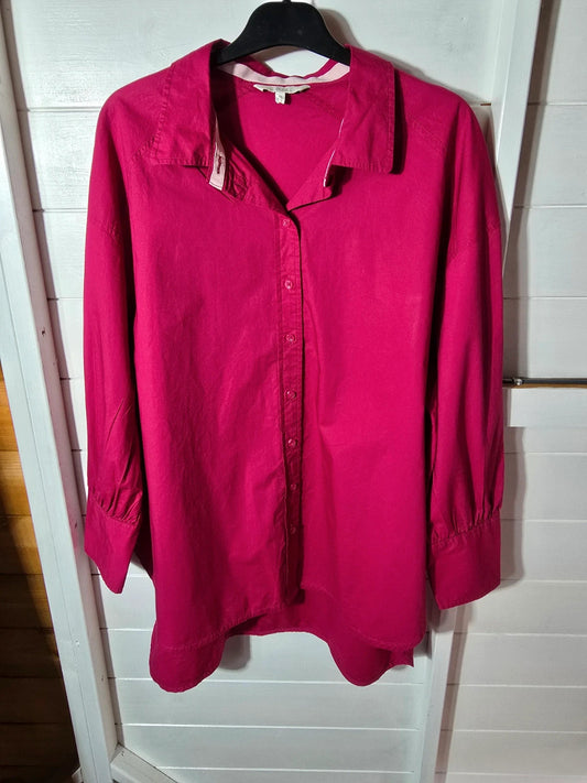 N.82 bright pink long sleeved oversized shirt size 16