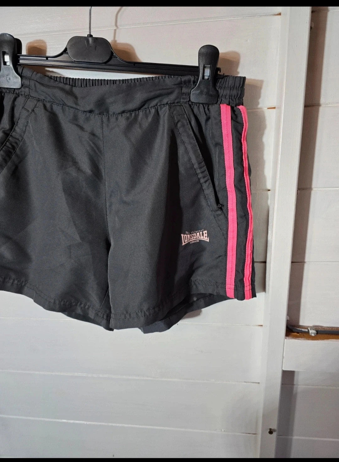 Lonsdale grey & pink sports shorts size 8