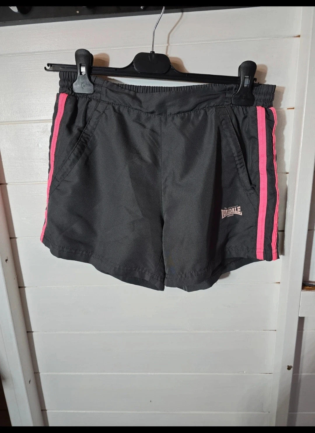 Lonsdale grey & pink sports shorts size 8