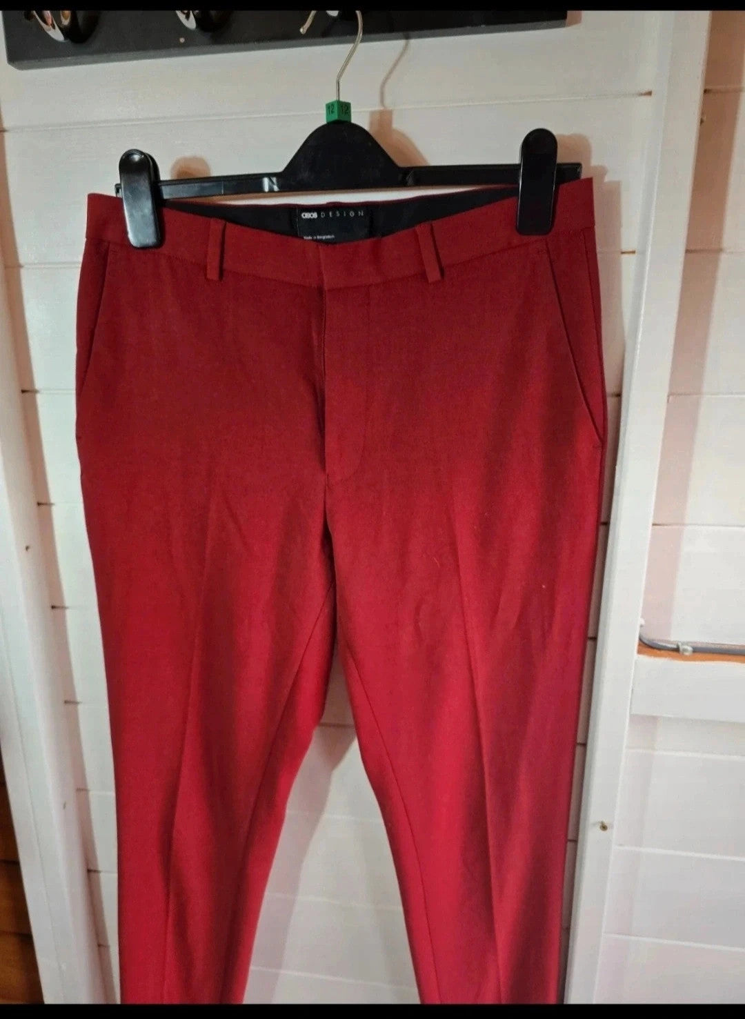 Asos burgundy red slim leg work trousers size 32' waist