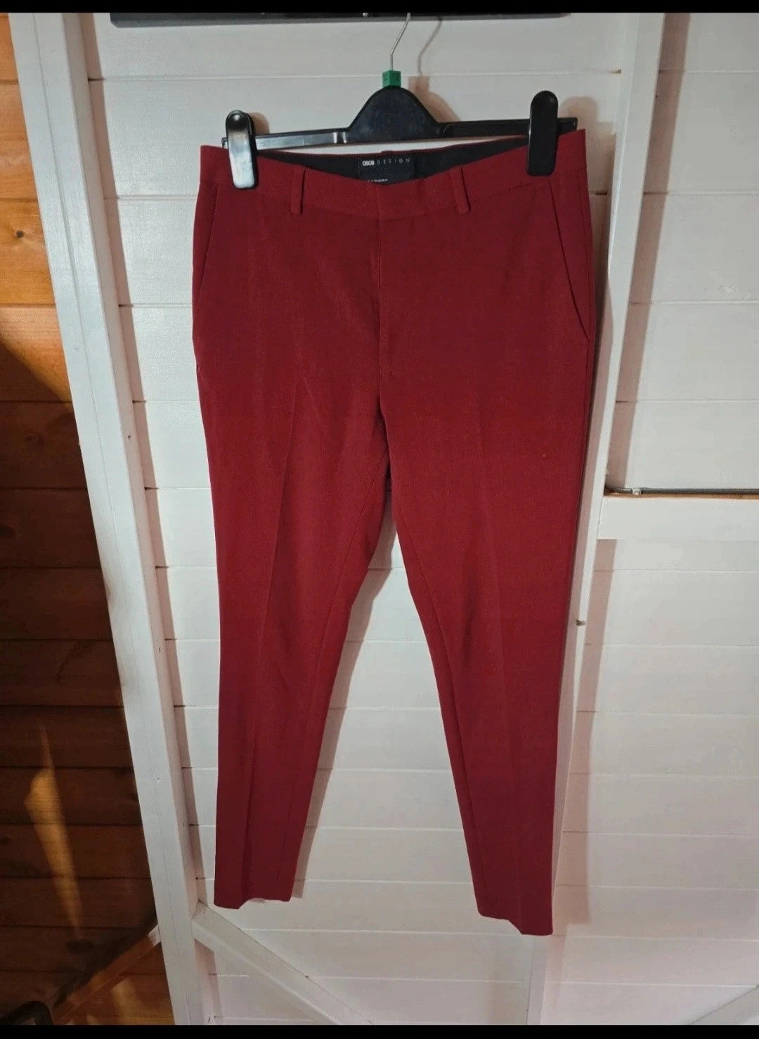 Preloved Asos red slim leg trousers 32"W