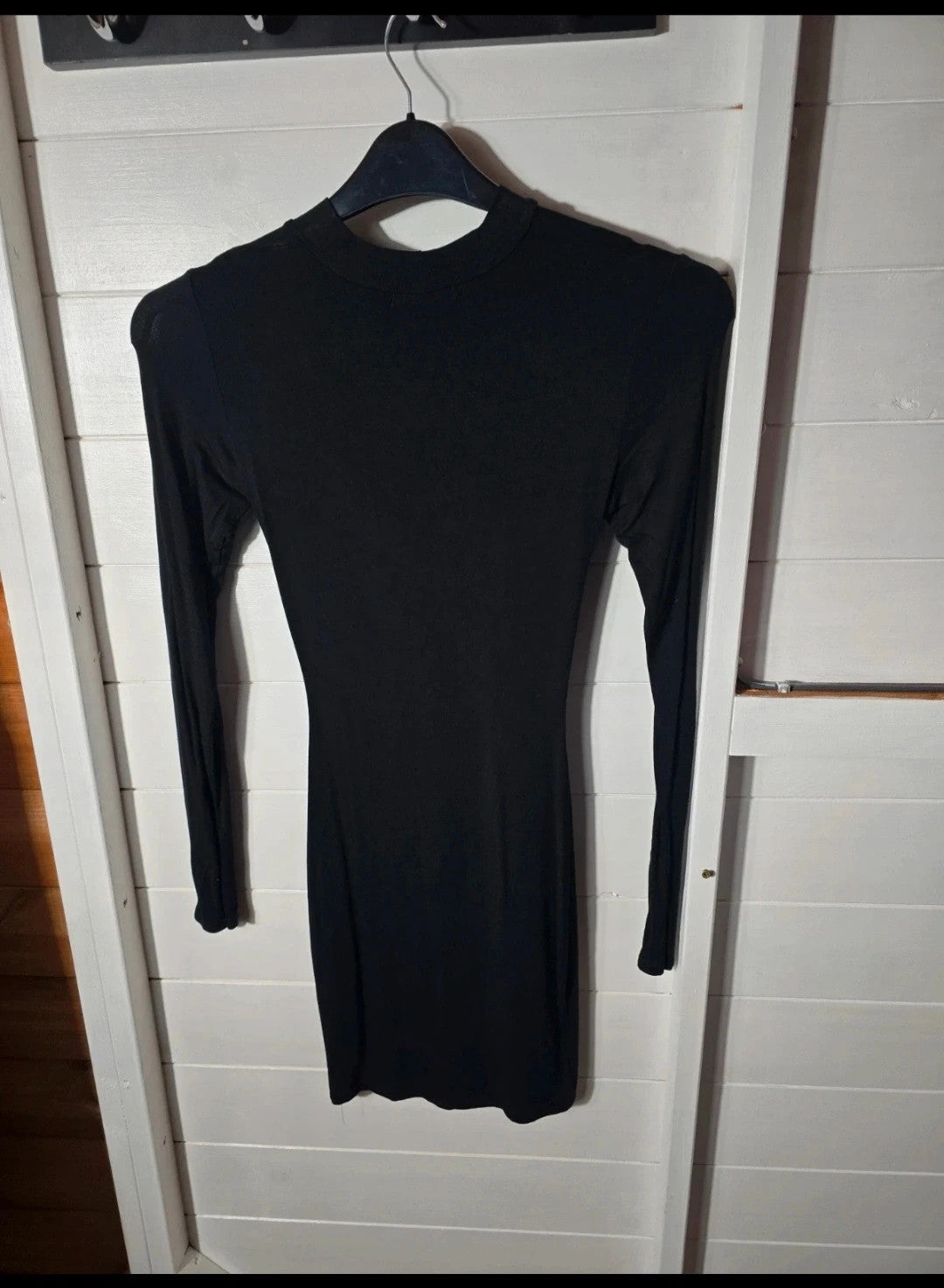 Prettylittlething black bodycon long sleeved dress size 8