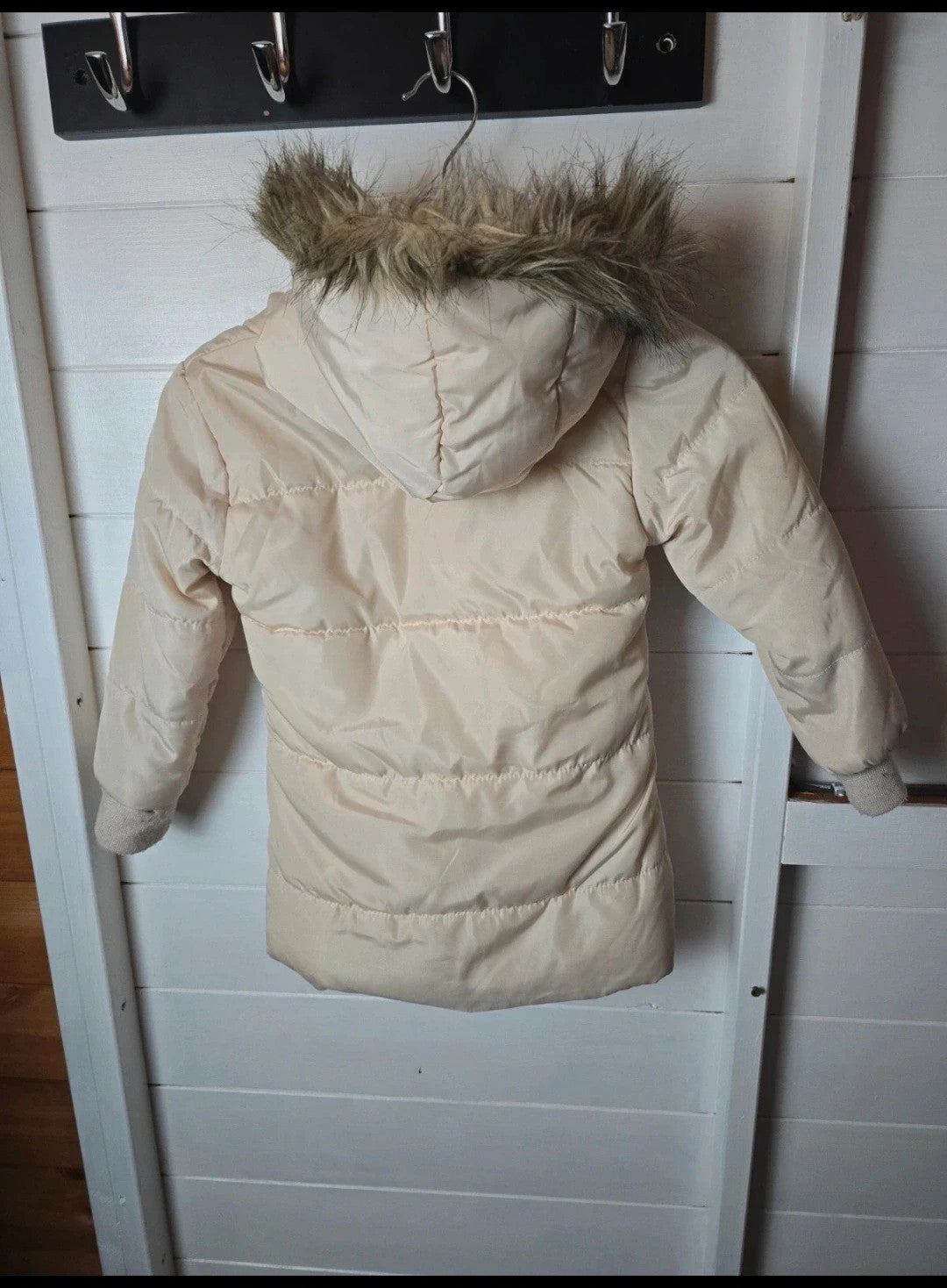 Mfp cream padded faux fur hooded coat age 4-5years