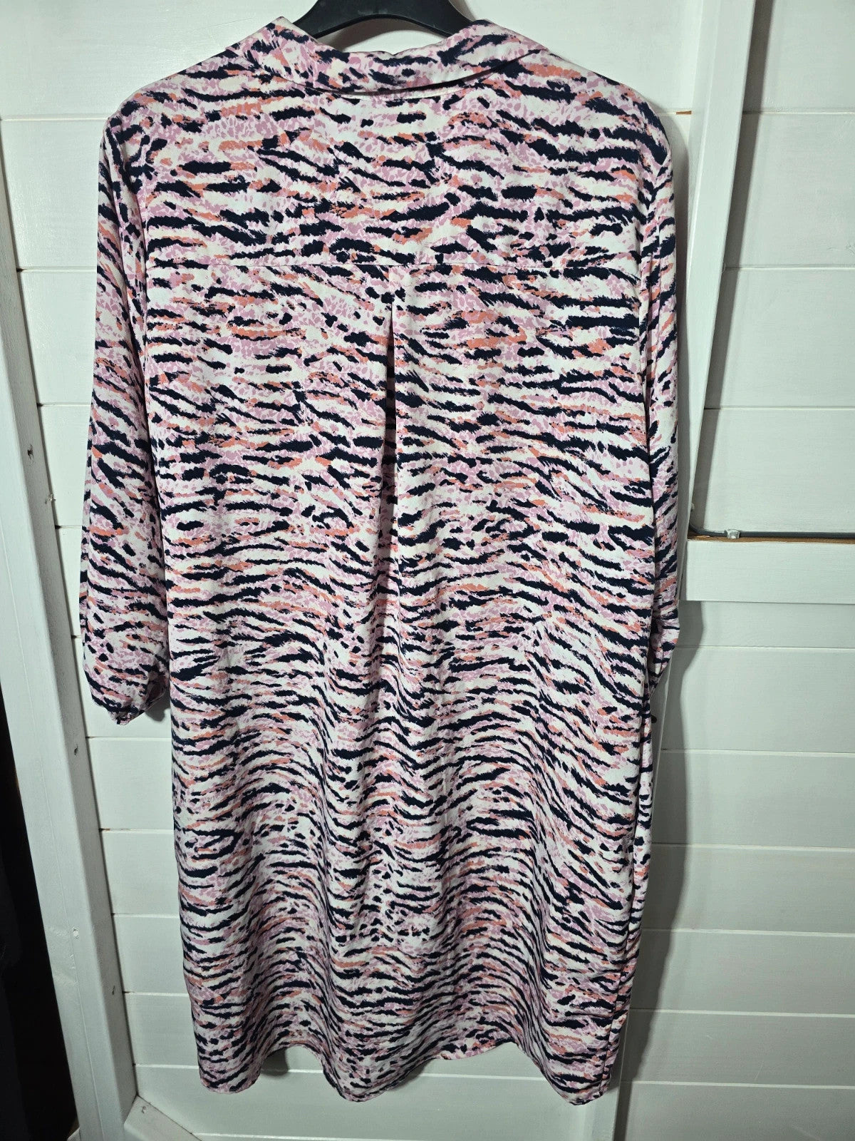 Et Vous pink & navy long sleeved tunic midi dress size 20