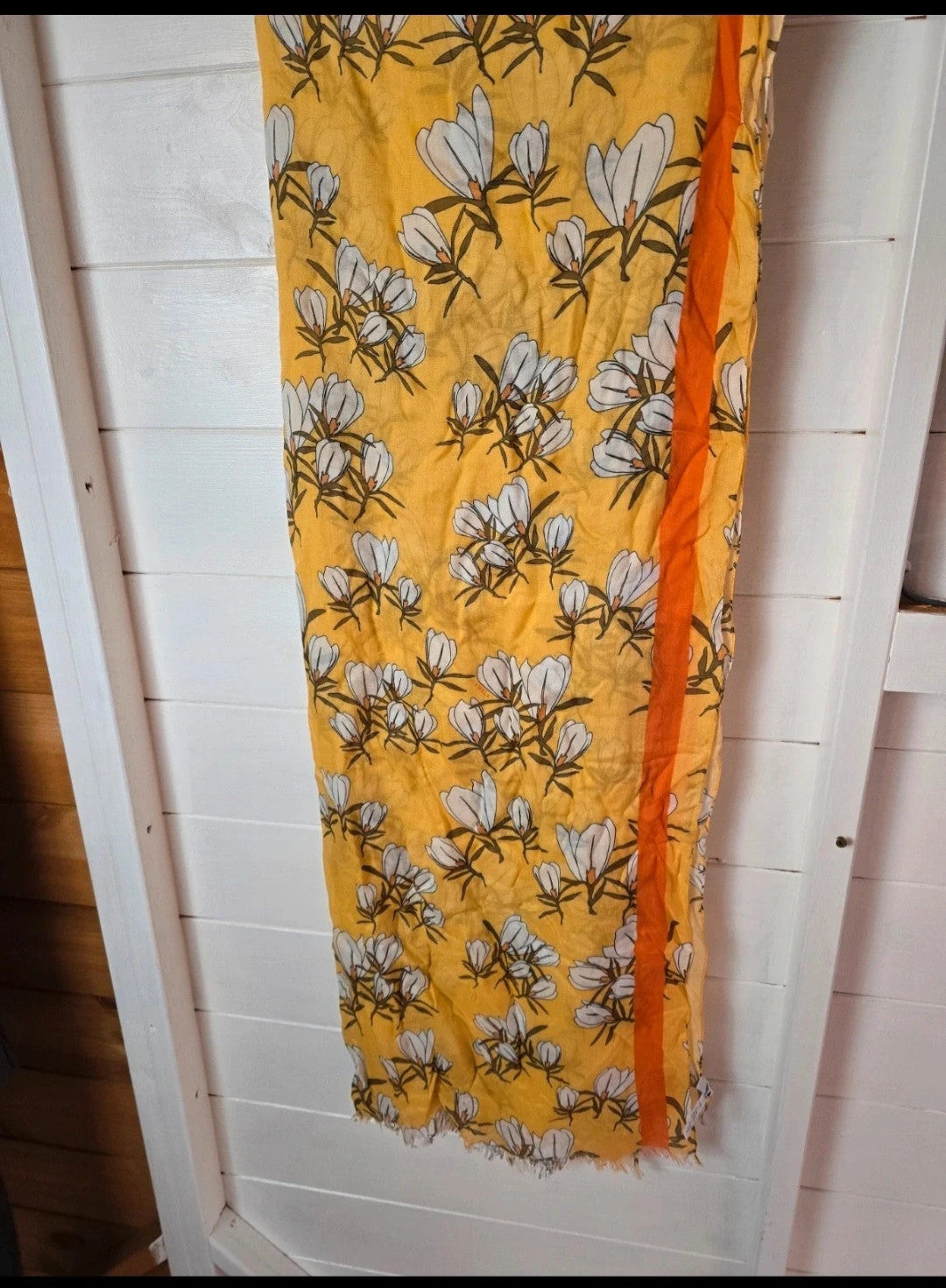 Furla Made in Italy yellow & orange floral silk blend scarf