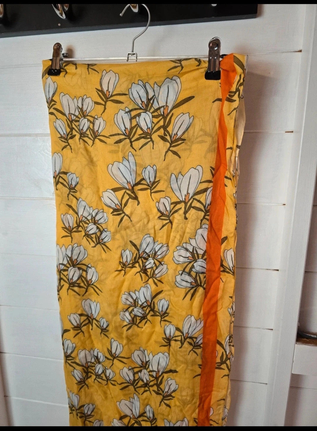 Furla Made in Italy yellow & orange floral silk blend scarf