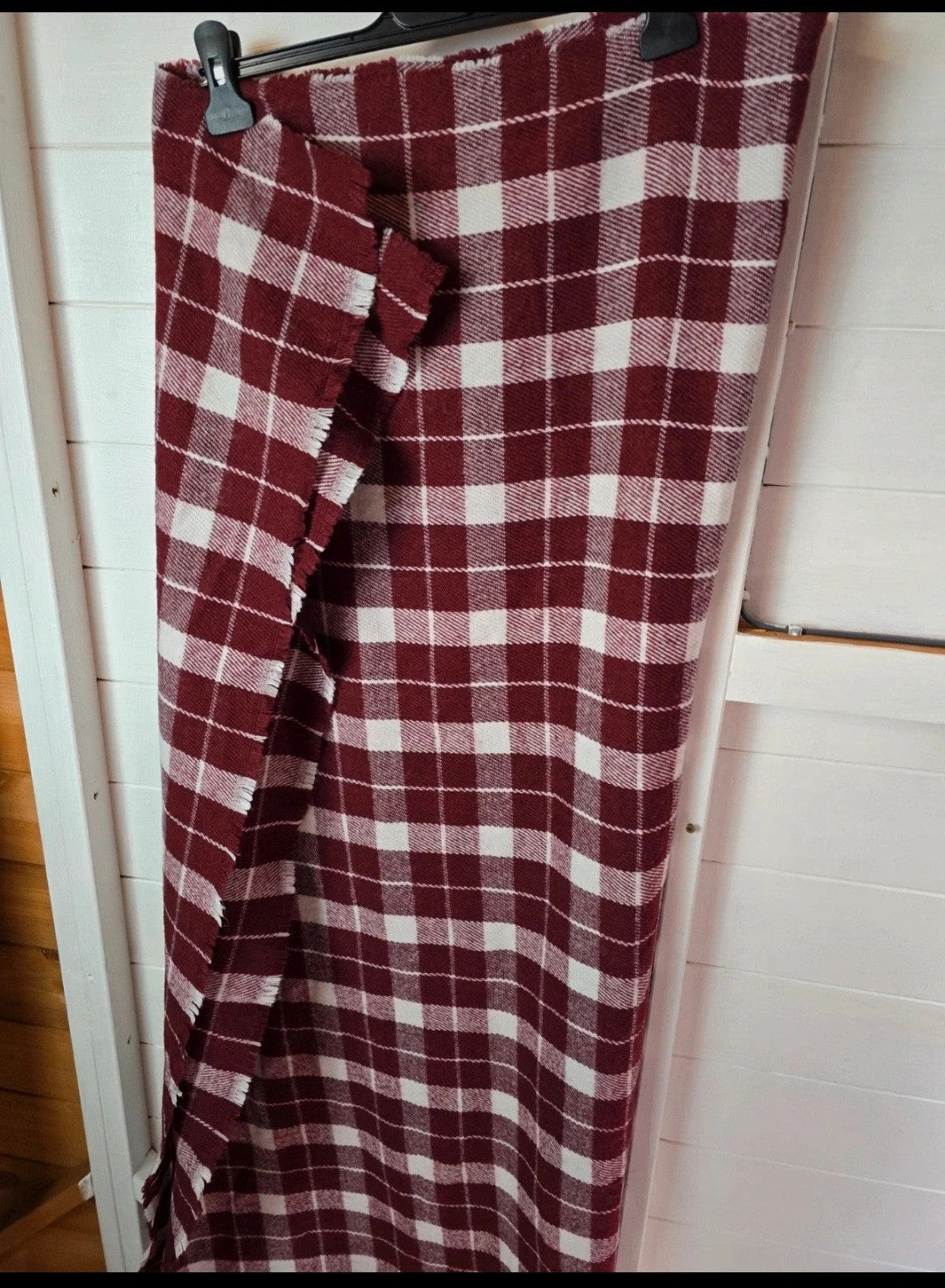 Primark burgundy red & white checked large scarf/shawl