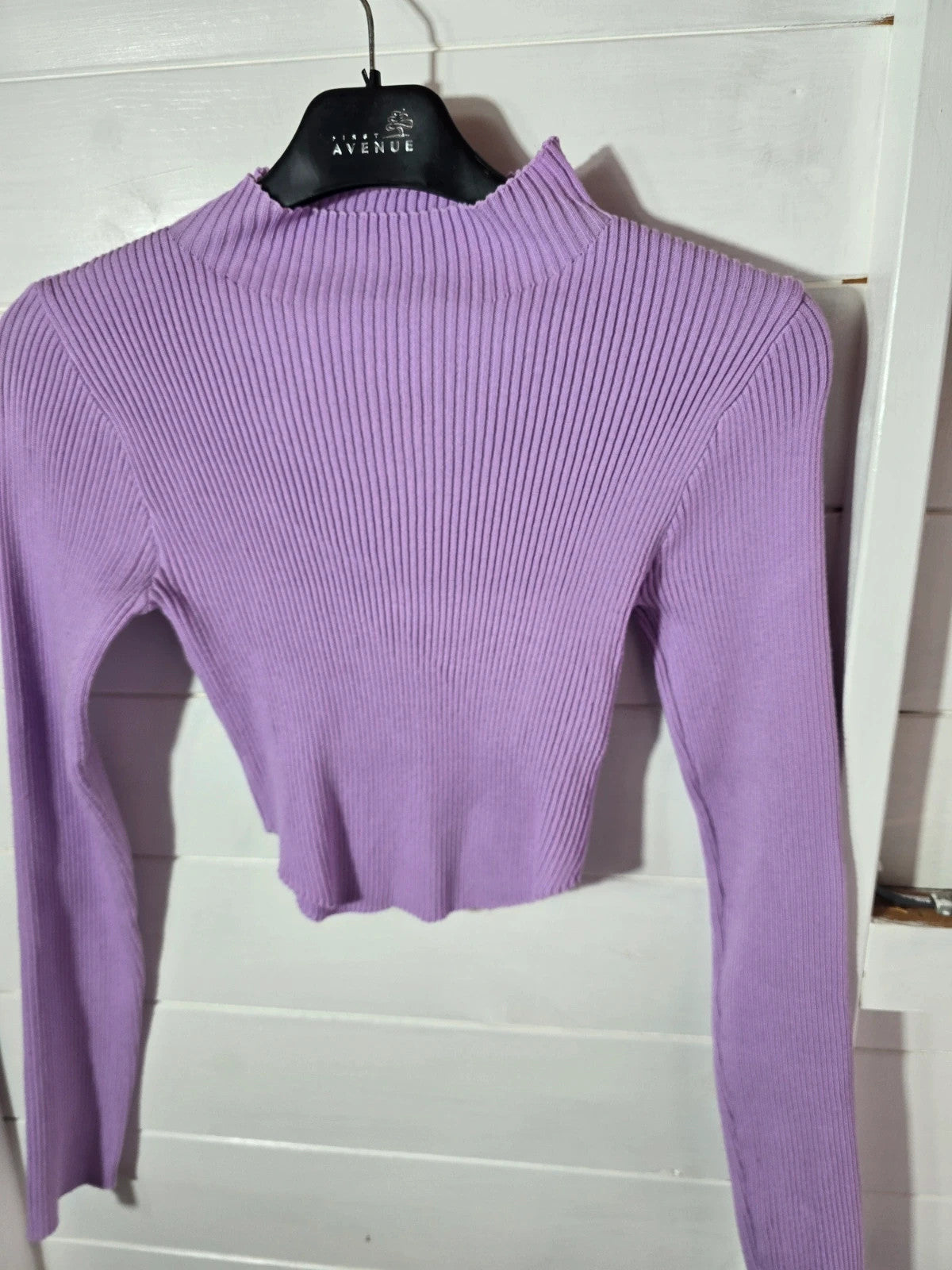 Shein lilac high neck cropped jumper size Med 10