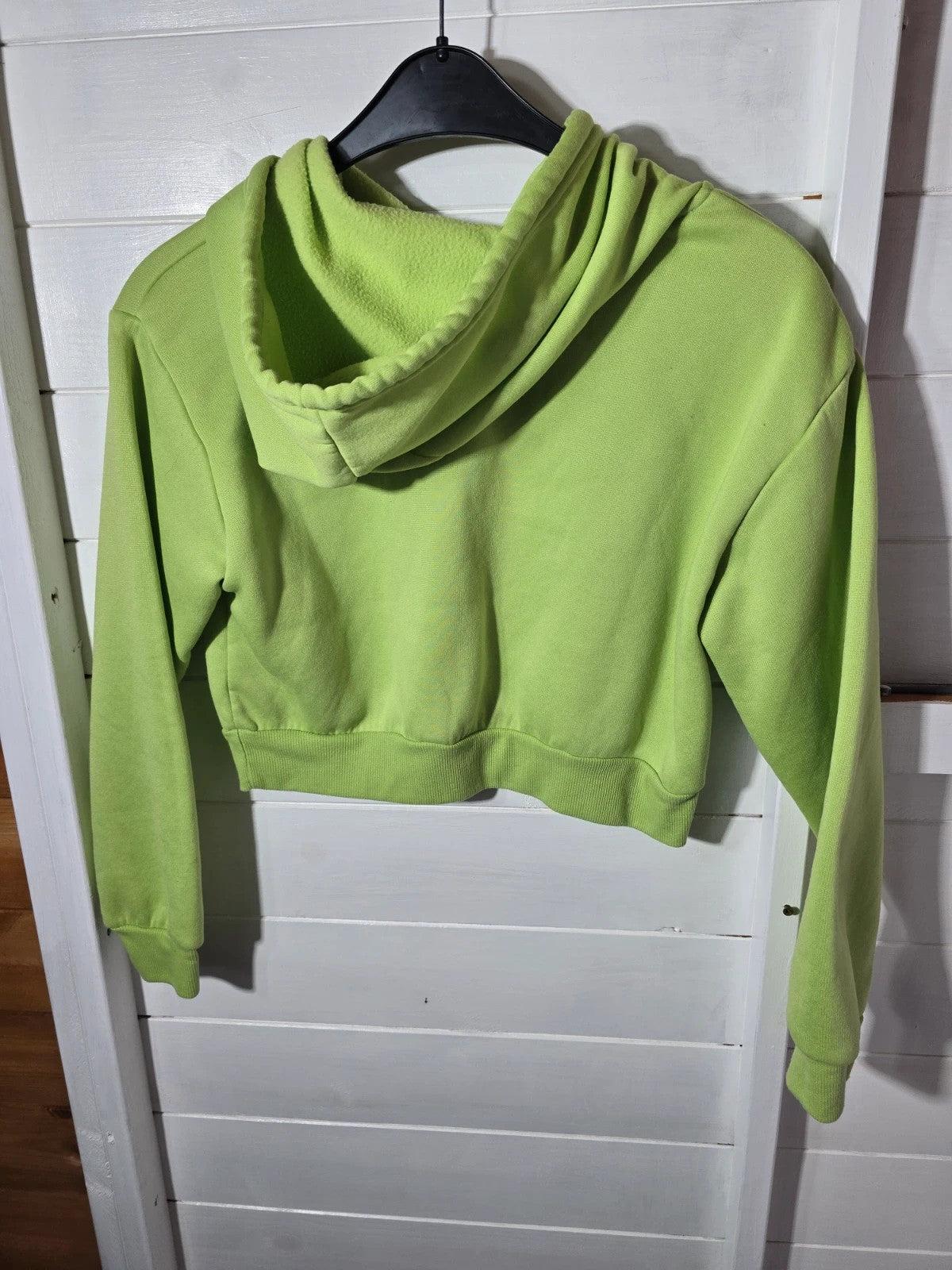 Shein bright green cropped hoodie size Med 10