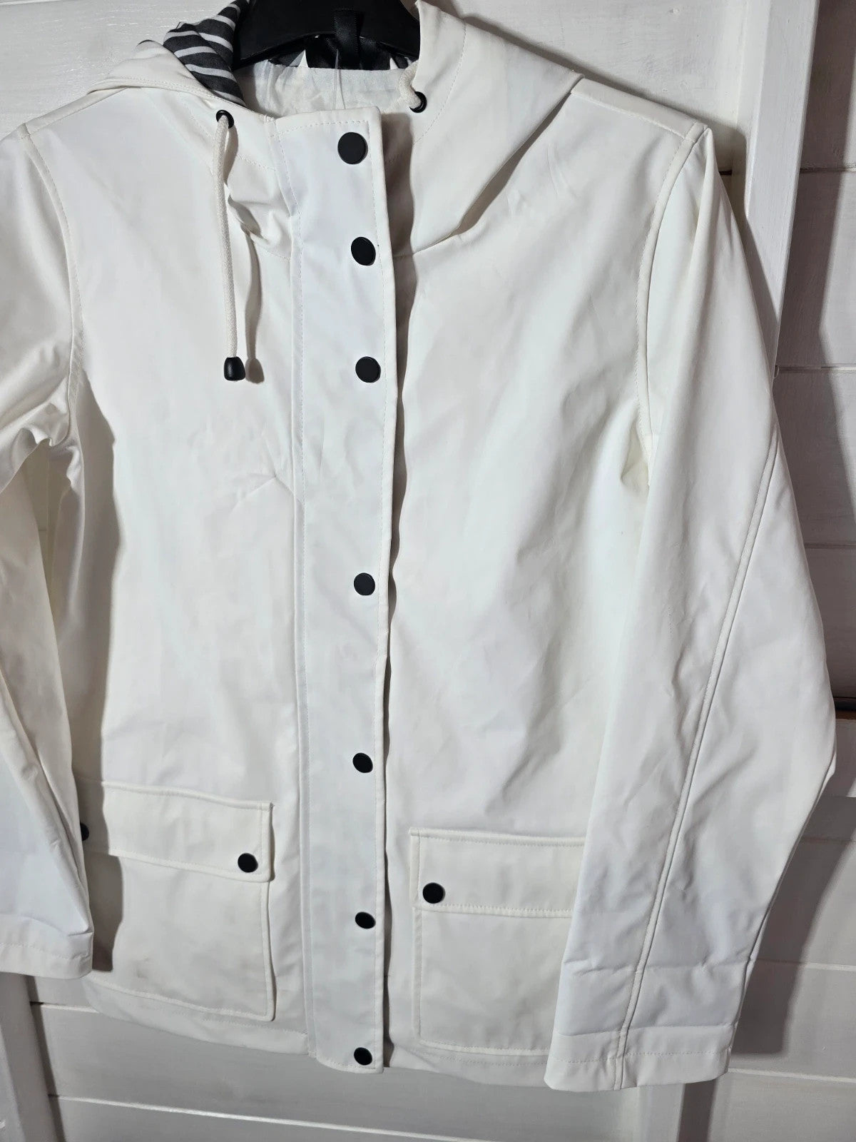 Topshop white waterproof jacket size 6