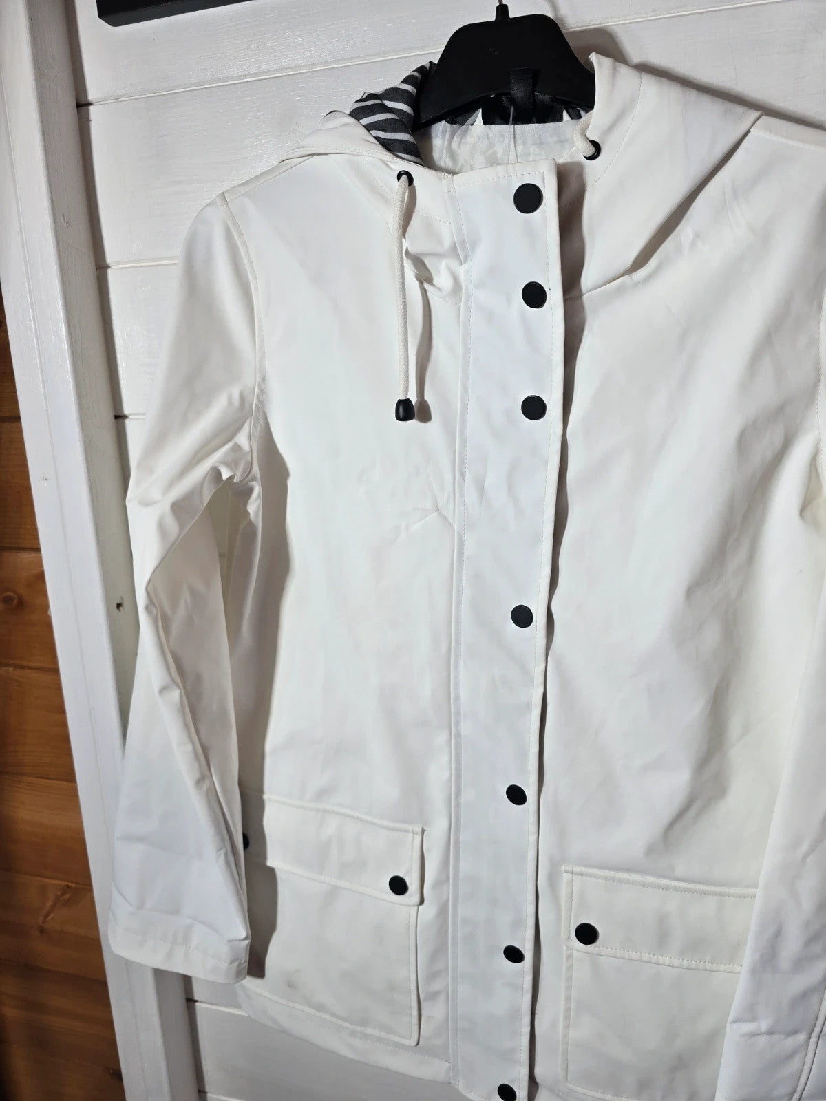 Topshop white waterproof jacket size 6