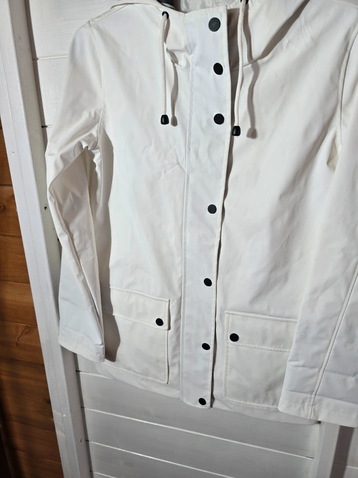 Topshop white waterproof jacket size 6