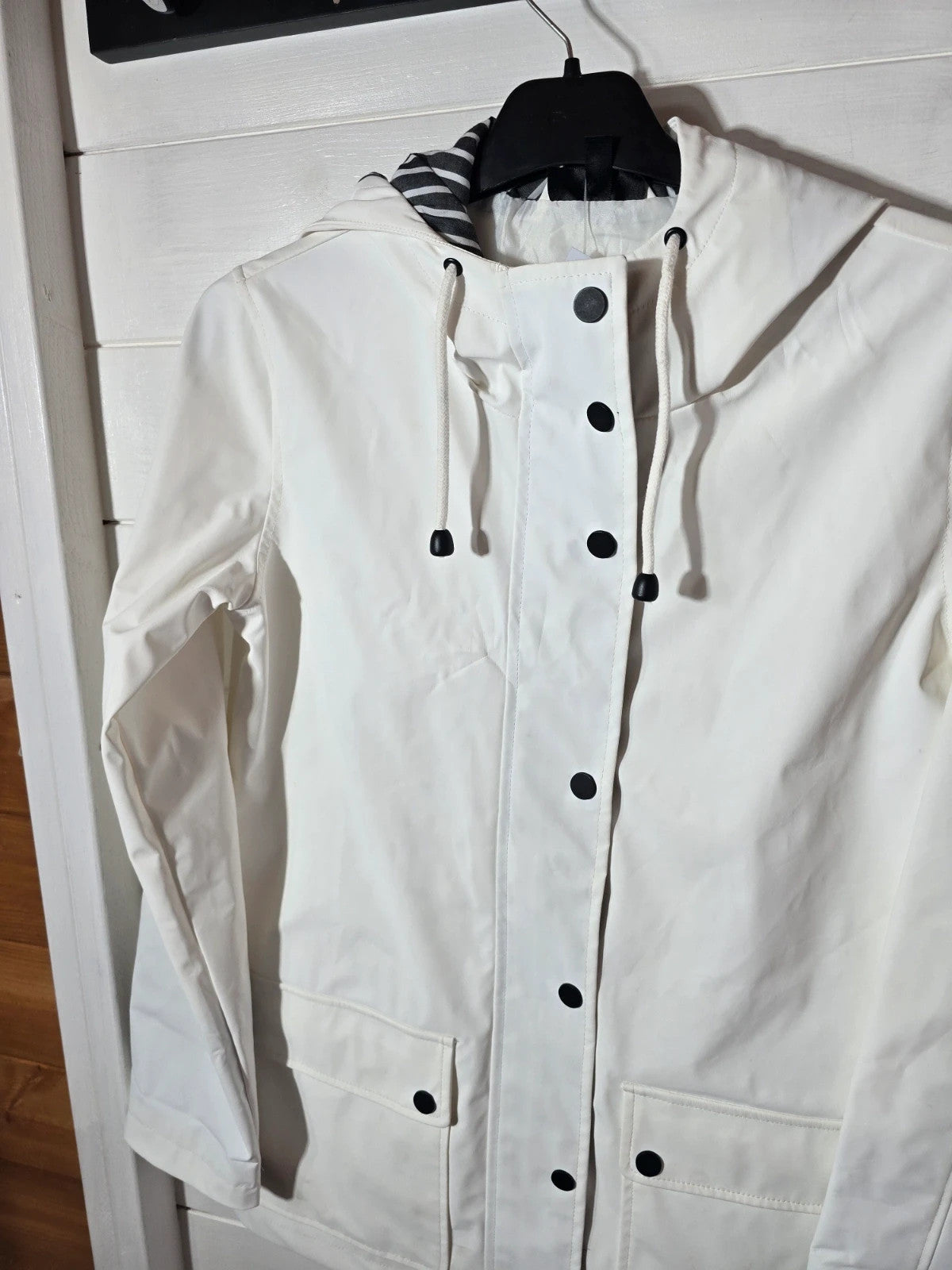 Topshop white waterproof jacket size 6