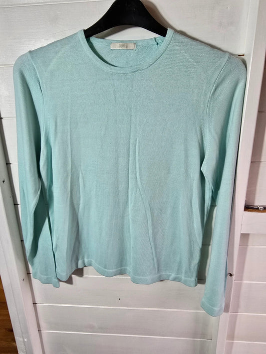 Marks & Spencer light green 'aqua' long sleeved jumper size 14