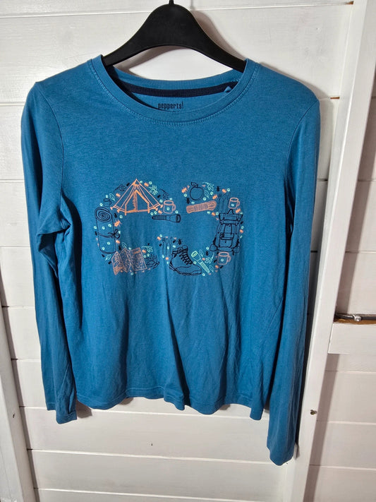 Boys Pepperts blue long sleeved tshirt age 10-12years