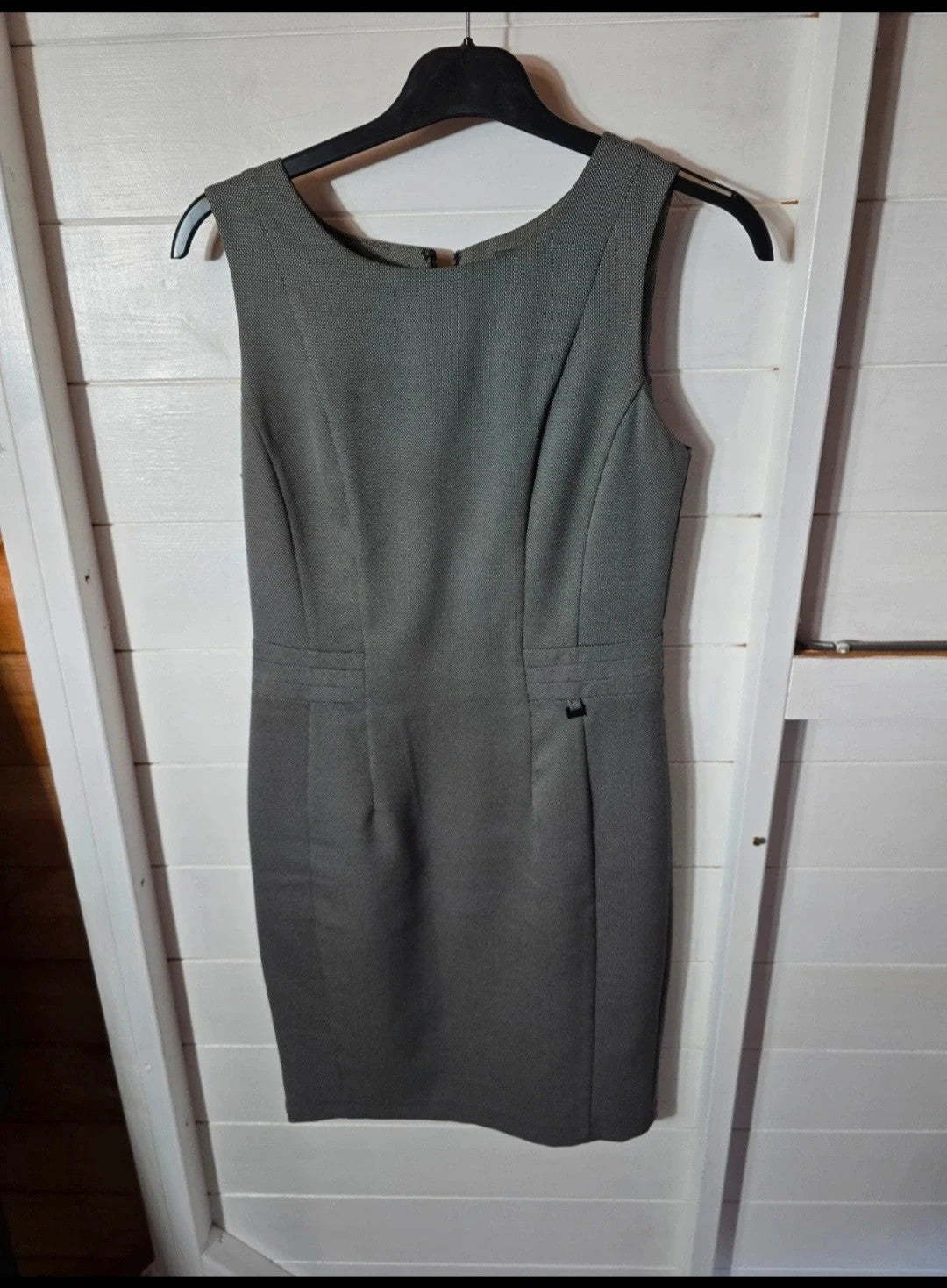 Primark grey sleeveless knee length work dress Size 8