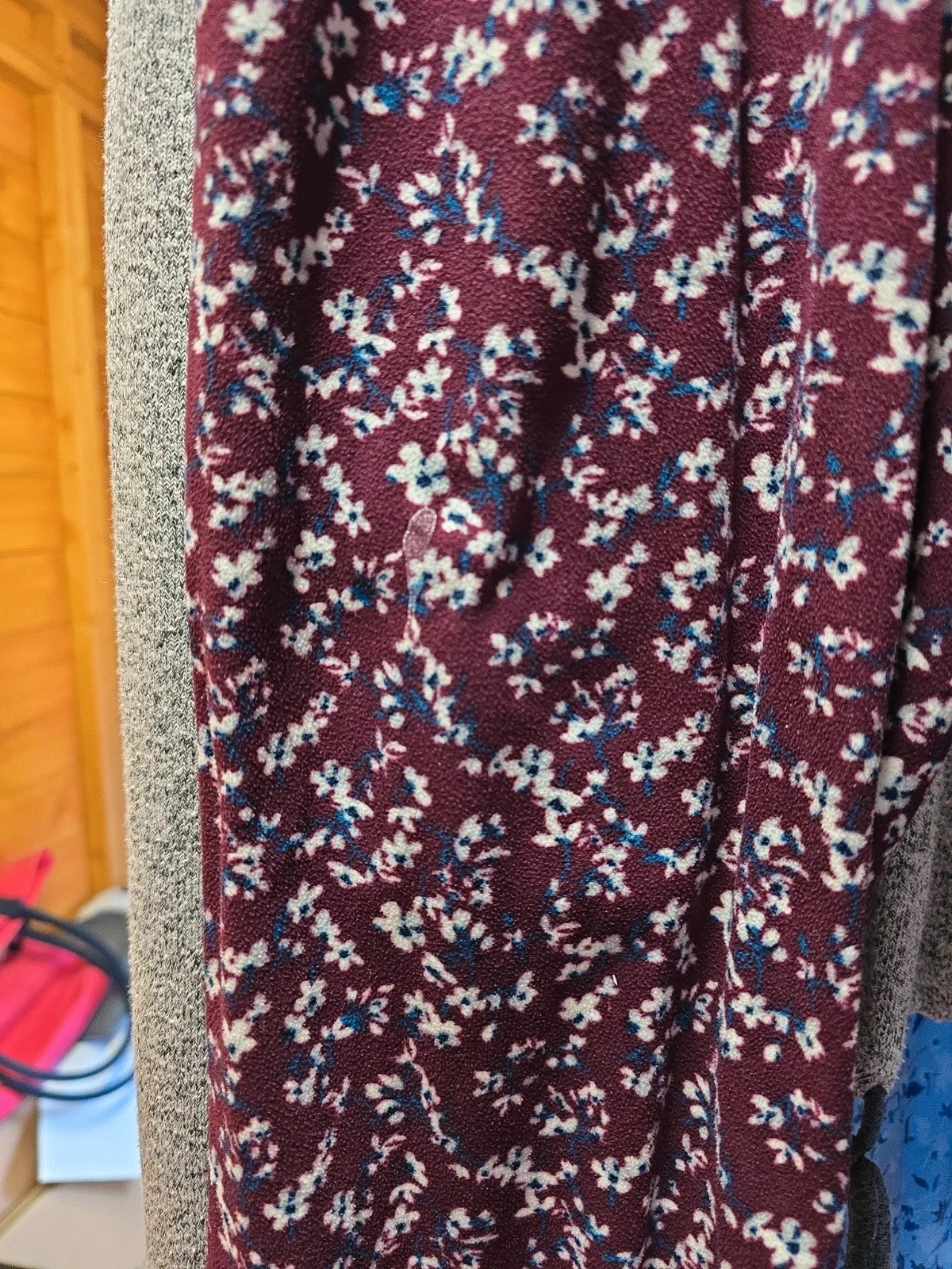 Next grey & burgundy floral 2 peice pj's set long sleeved size 10