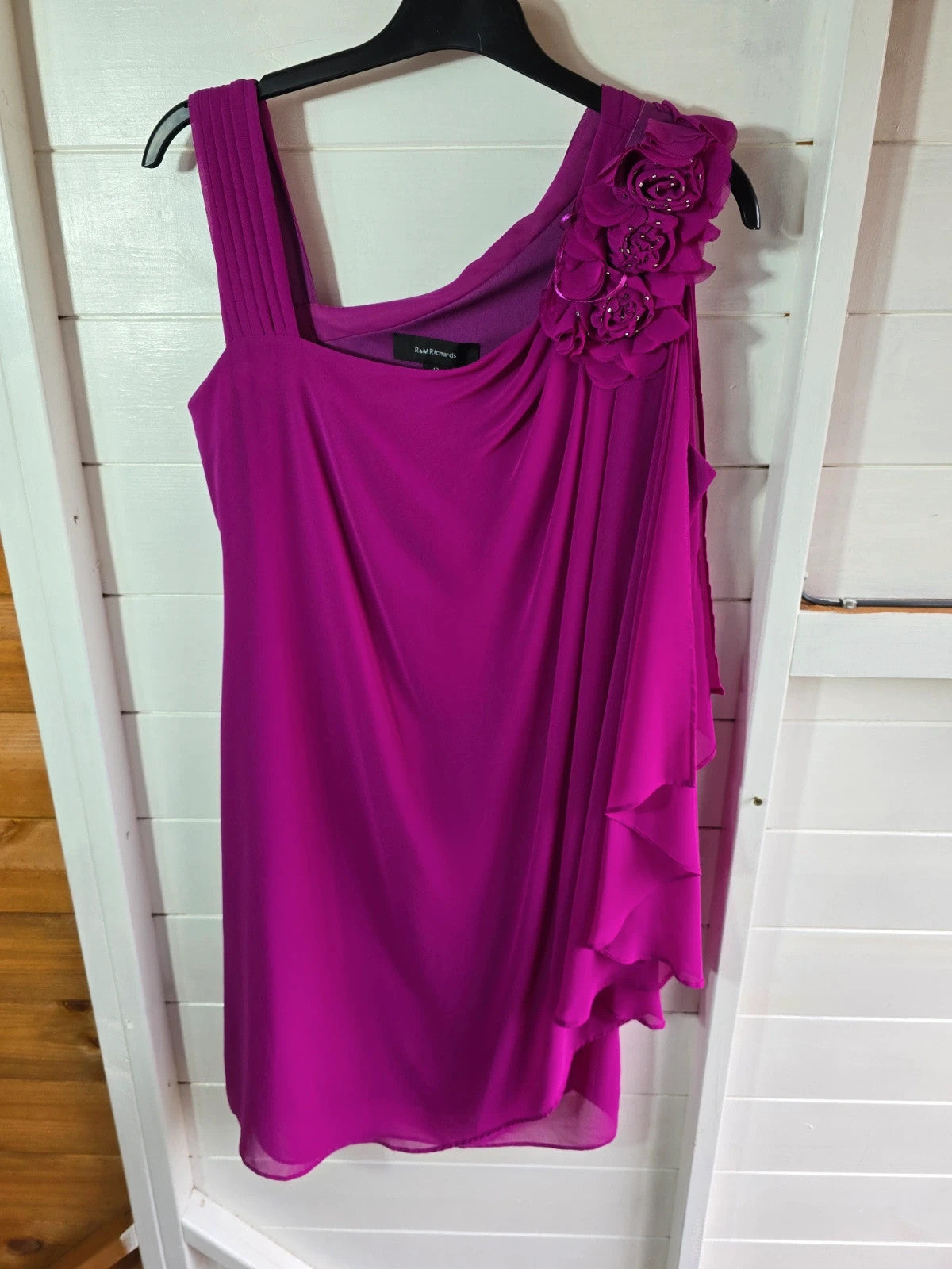 R&M Richards purple Layered sleeveless knee length dress size 10