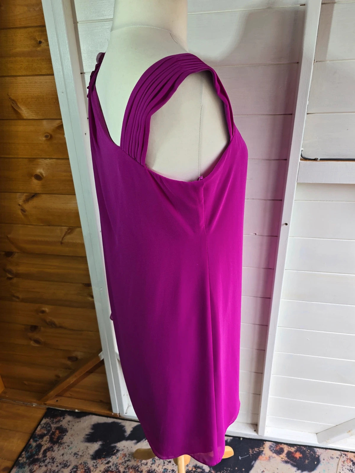 R&M Richards purple Layered sleeveless knee length dress size 10