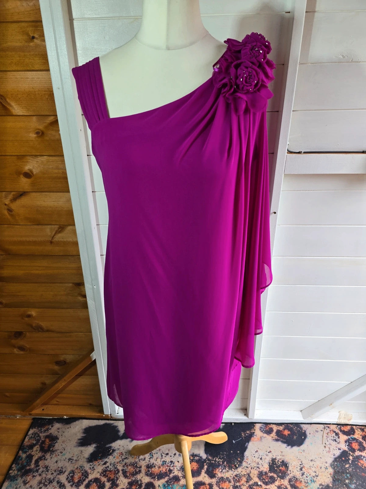 R&M Richards purple Layered sleeveless knee length dress size 10