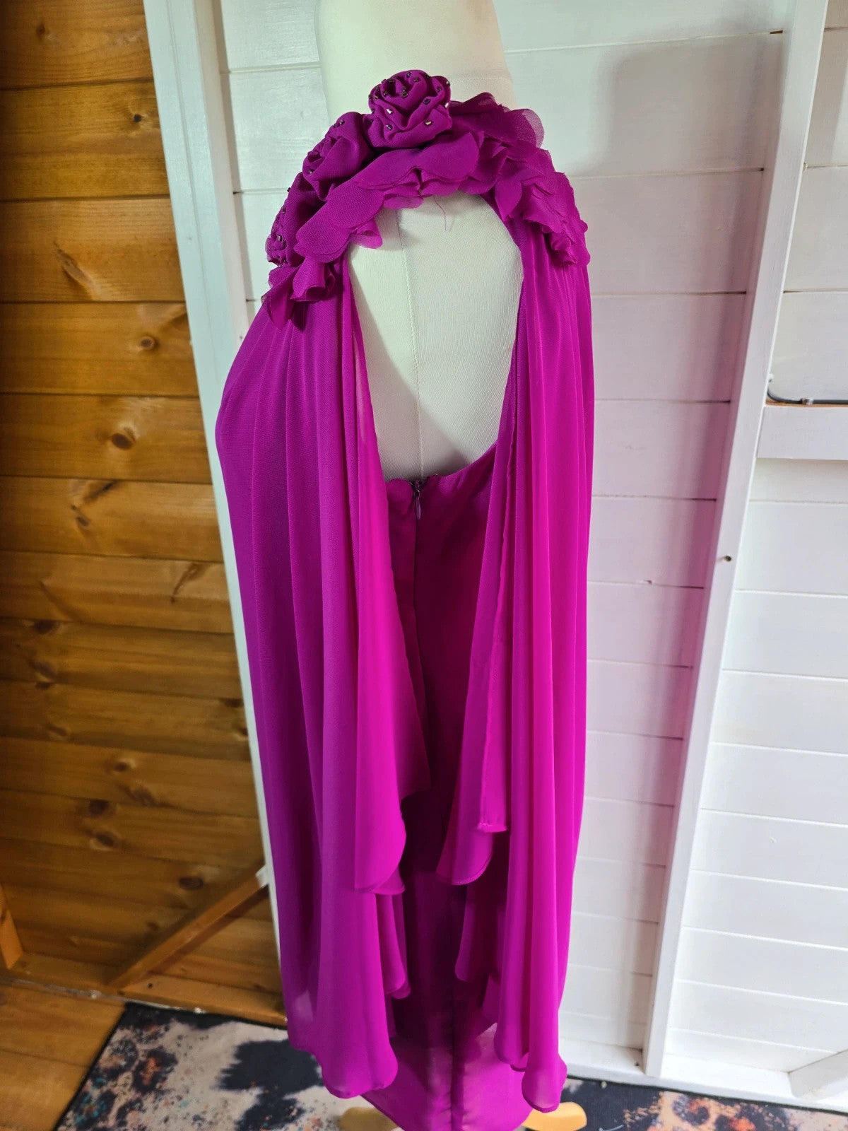 R&M Richards purple Layered sleeveless knee length dress size 10