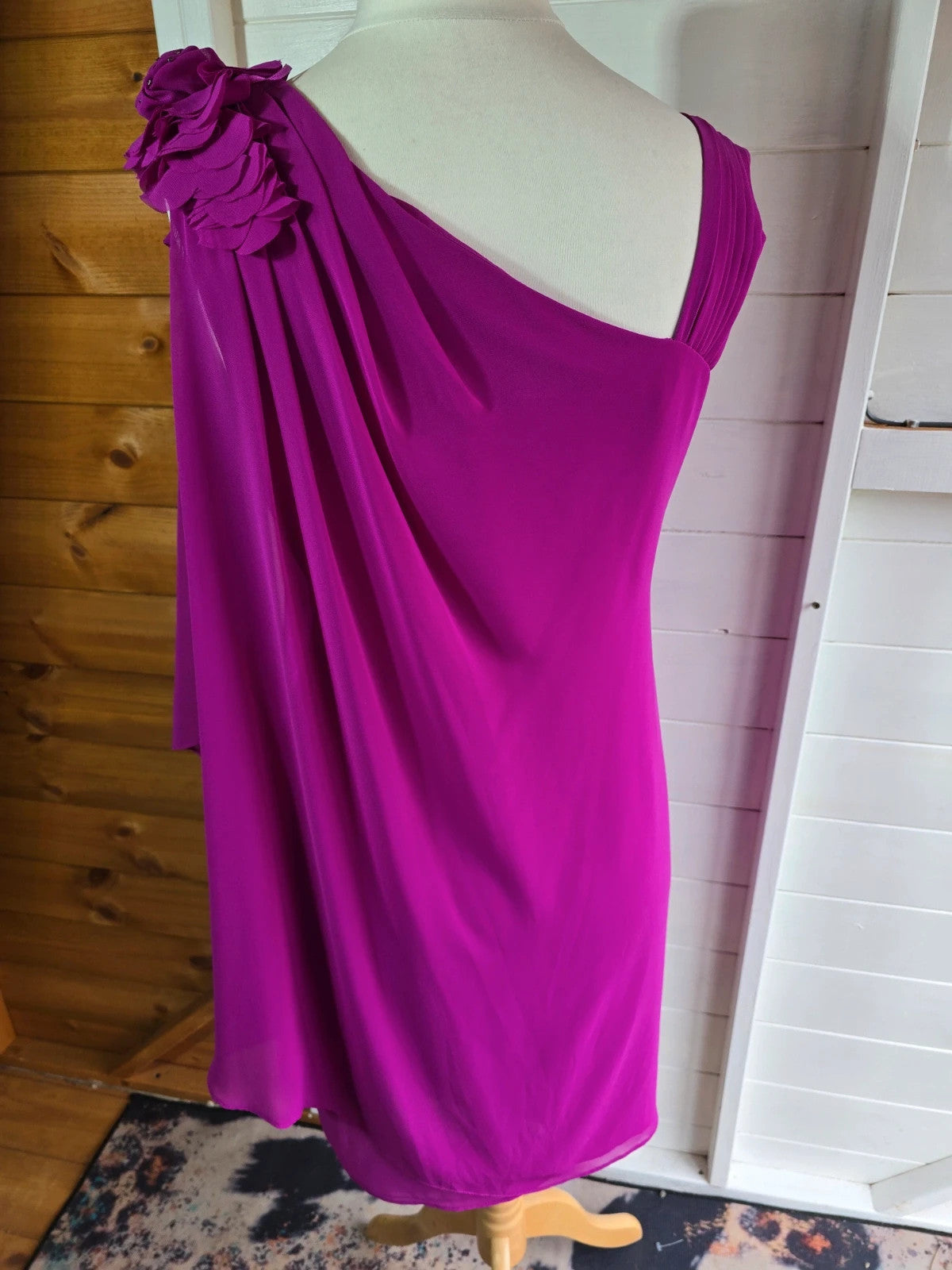 R&M Richards purple Layered sleeveless knee length dress size 10