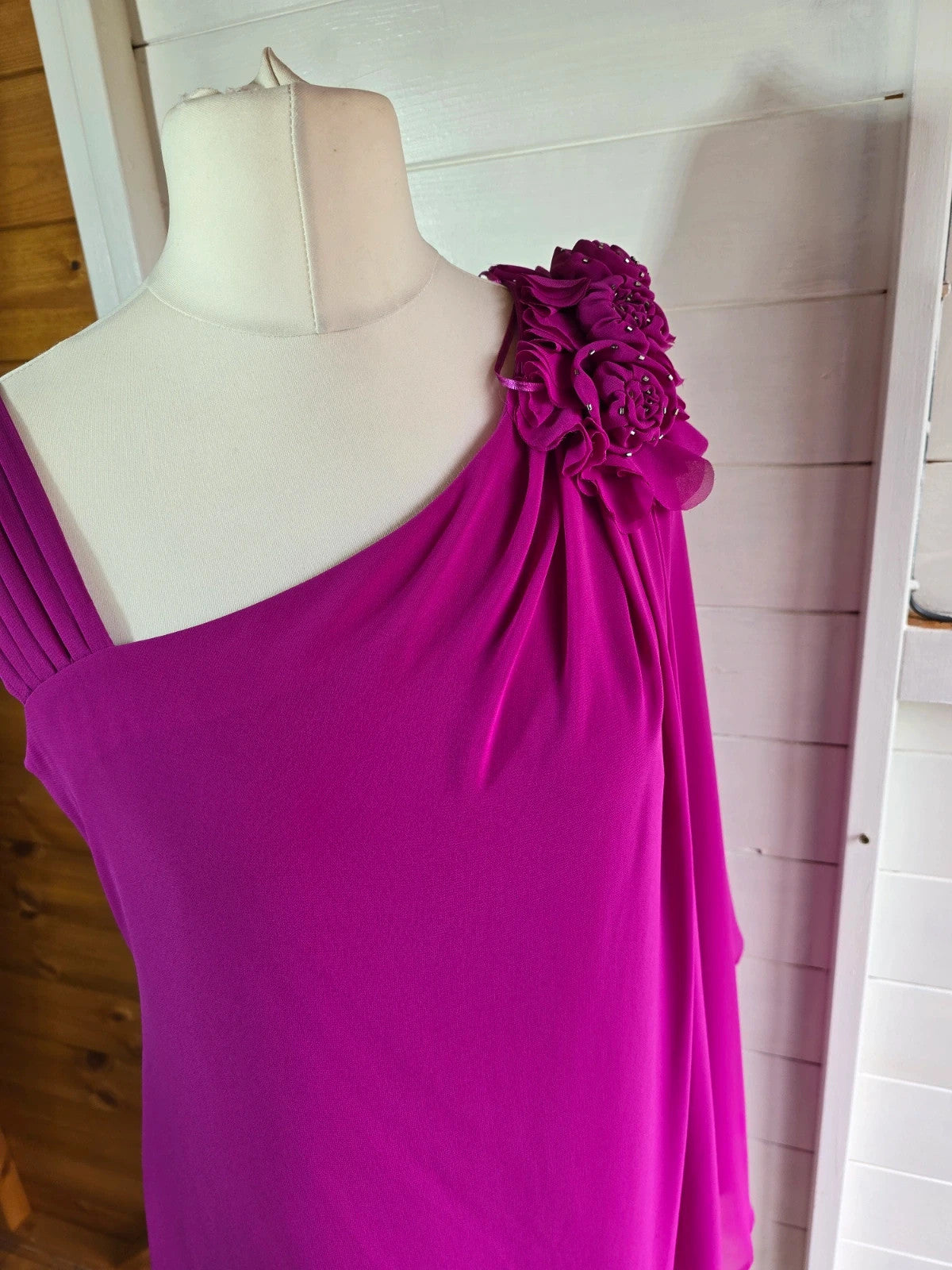 R&M Richards purple Layered sleeveless knee length dress size 10