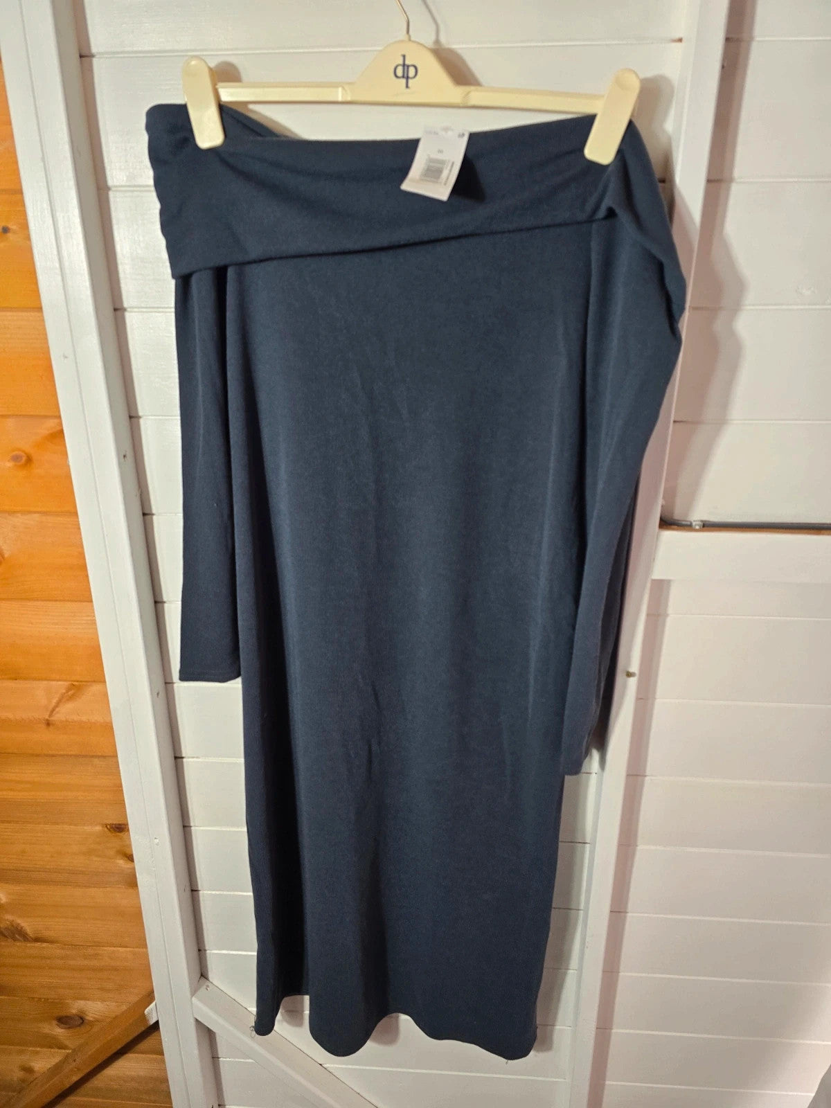 Matalan navy off the shoulder long sleeved long dress size 20 New