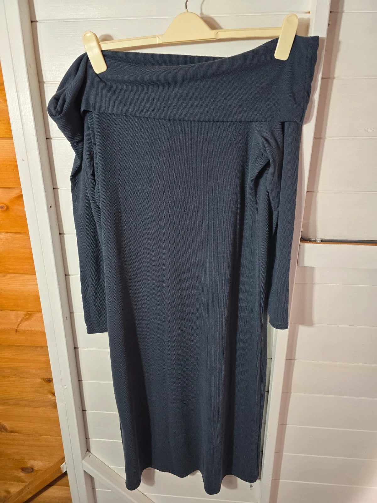 Matalan navy off the shoulder long sleeved long dress size 20 New