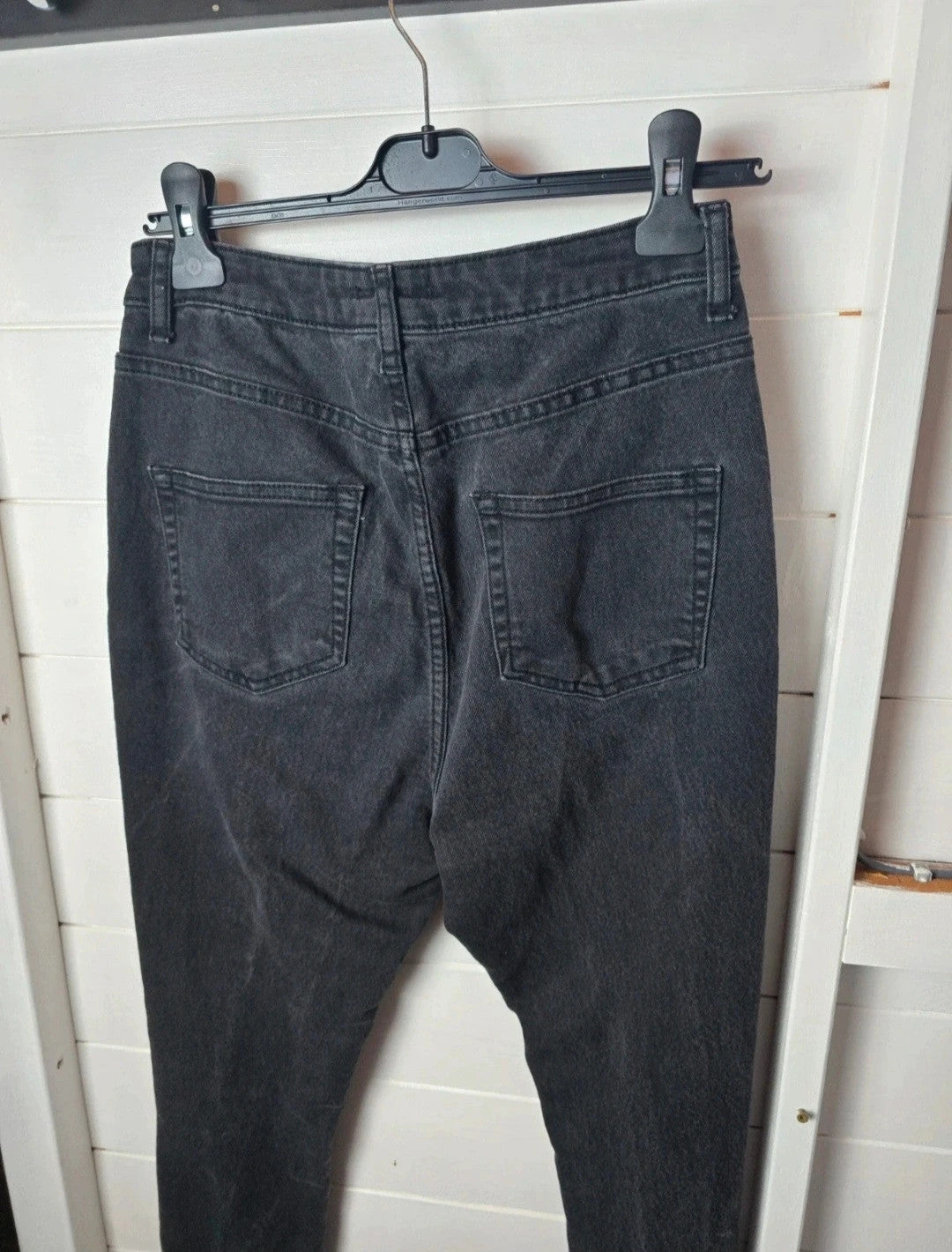 Boohoo blue black high waisted ripped skinny jeans size 12