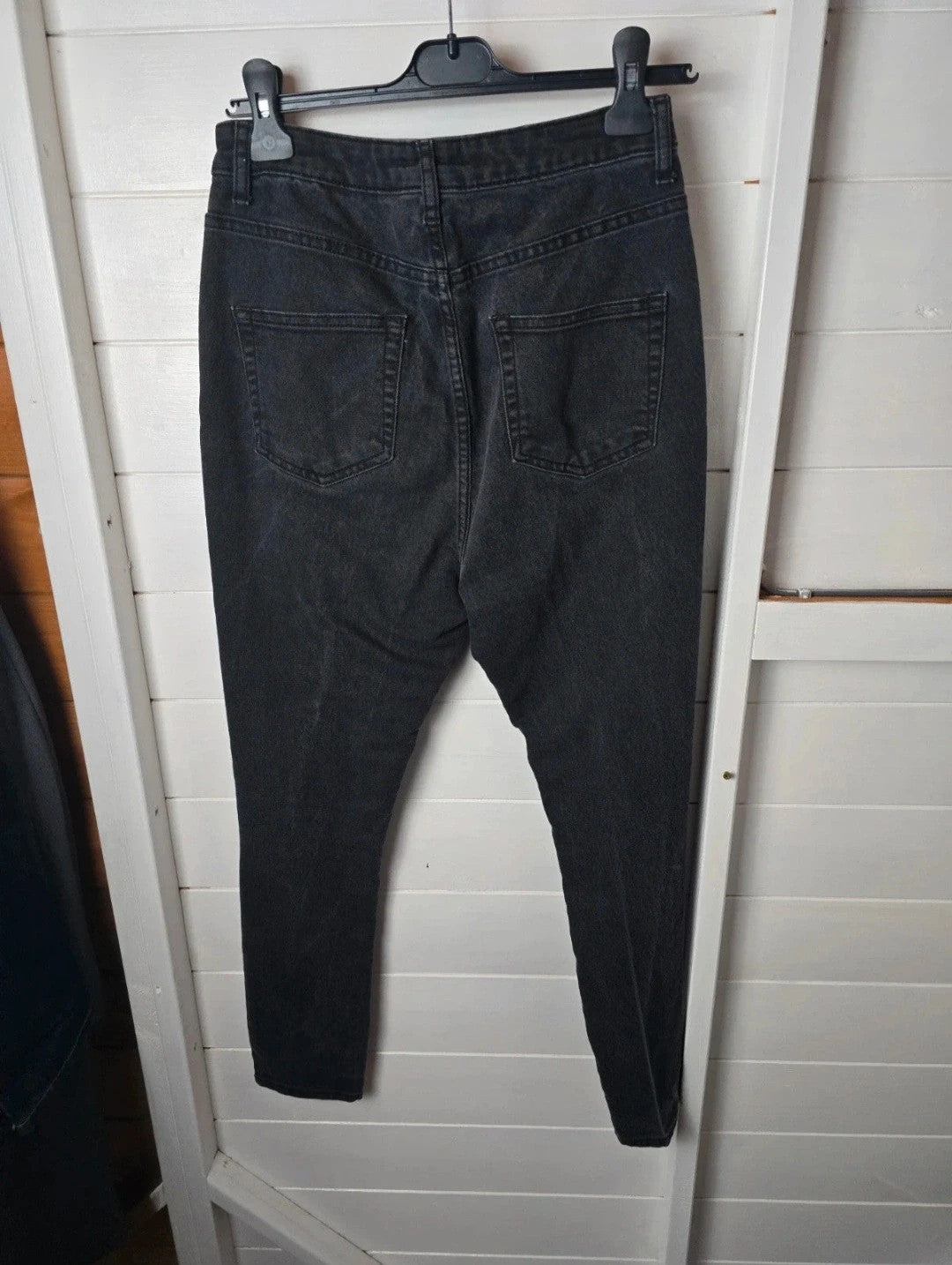 Boohoo blue black high waisted ripped skinny jeans size 12