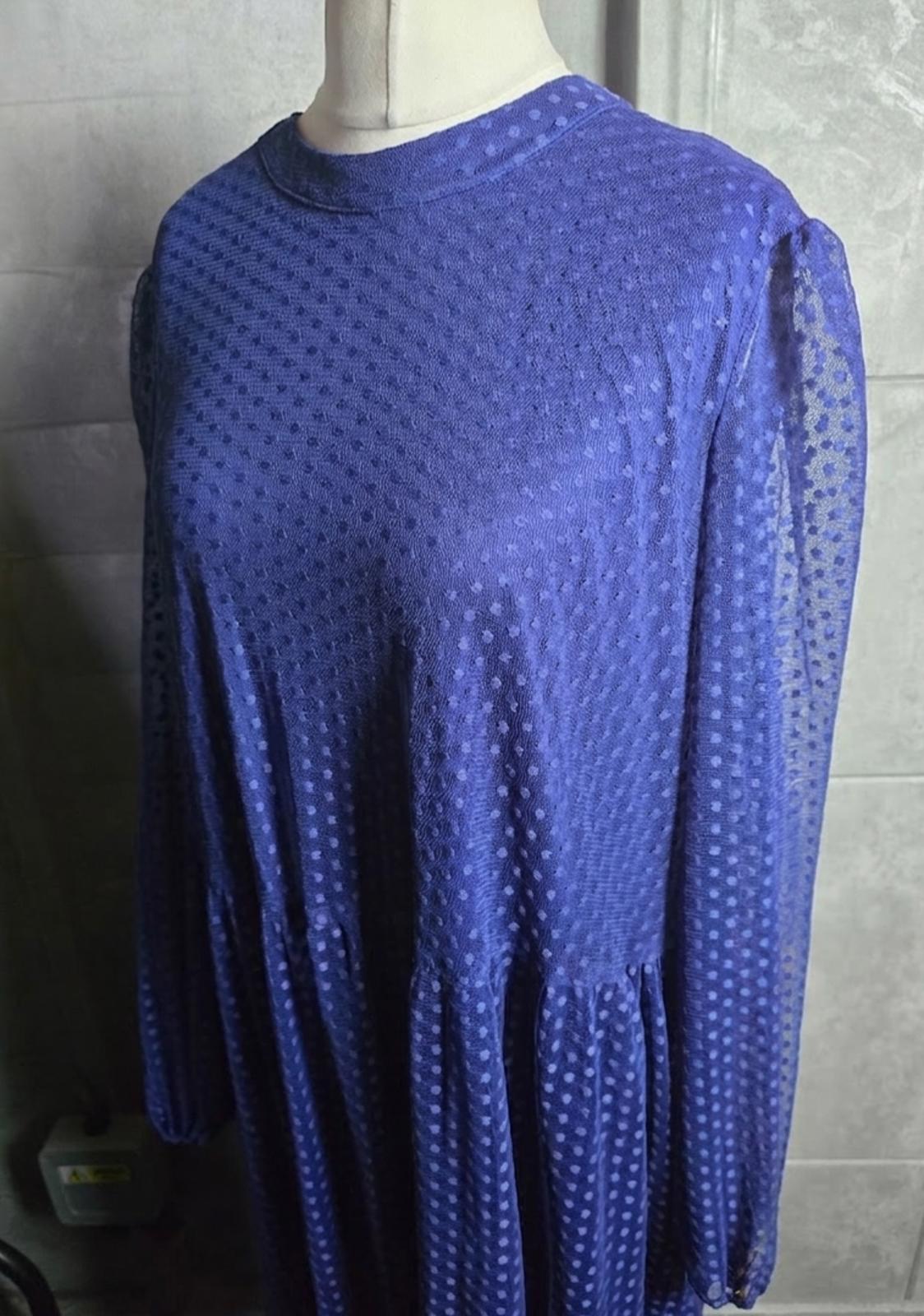 Principles blue polka dot embossed midi dress size 22 NWT