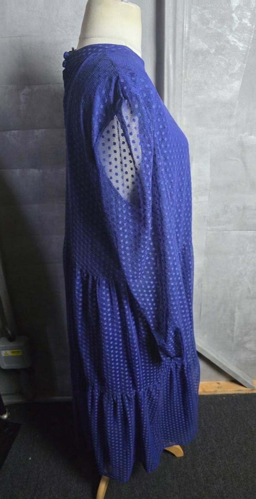 Principles blue polka dot embossed midi dress size 22 NWT