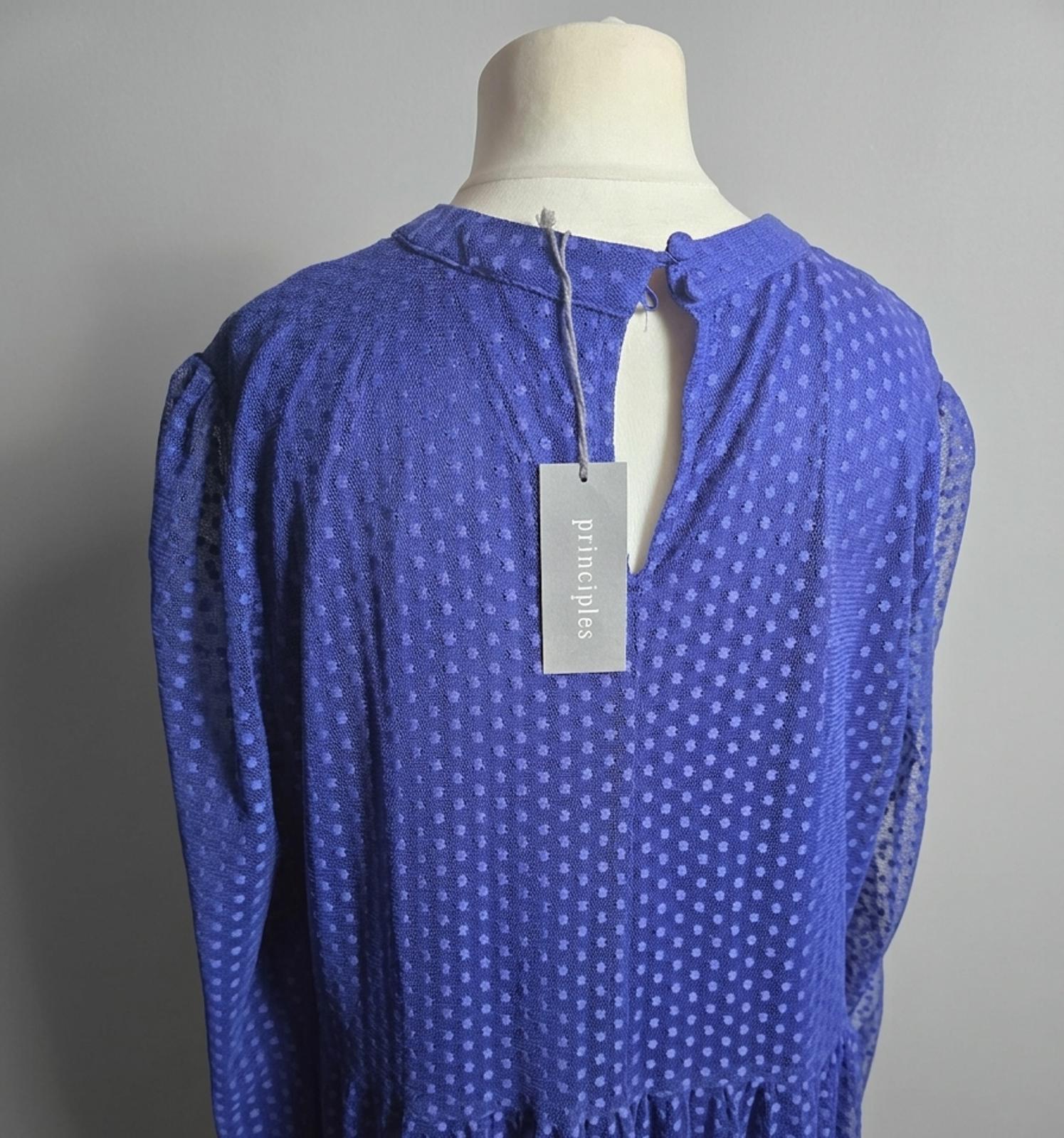 Principles blue polka dot embossed midi dress size 22 NWT