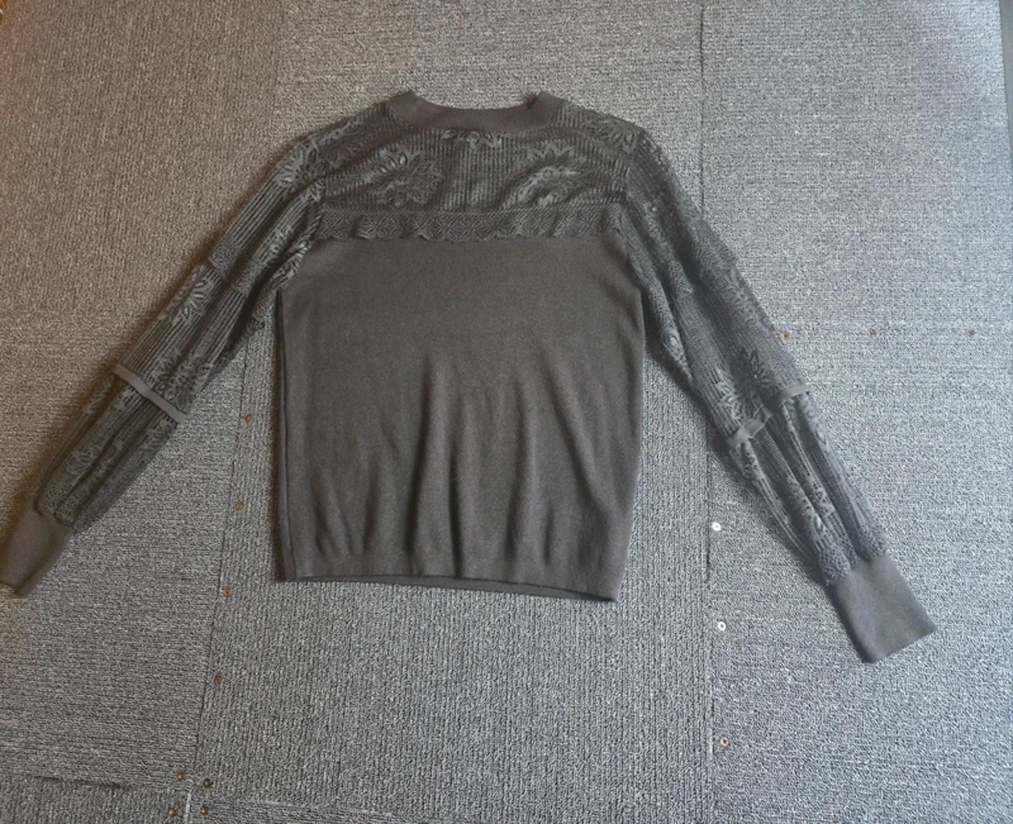 Angeleye Black Sheer Lace Detail Jumper Size 12 Night-Out Knit